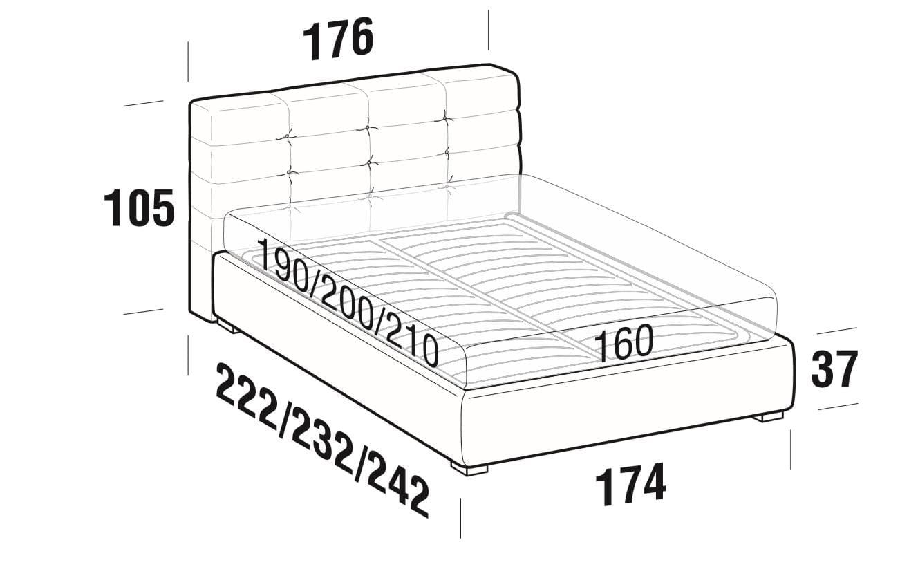 Letto matrimoniale con contenitore Tenderis Cappuccino (6)