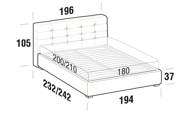 Letto matrimoniale con contenitore Tenderis Cappuccino (7)