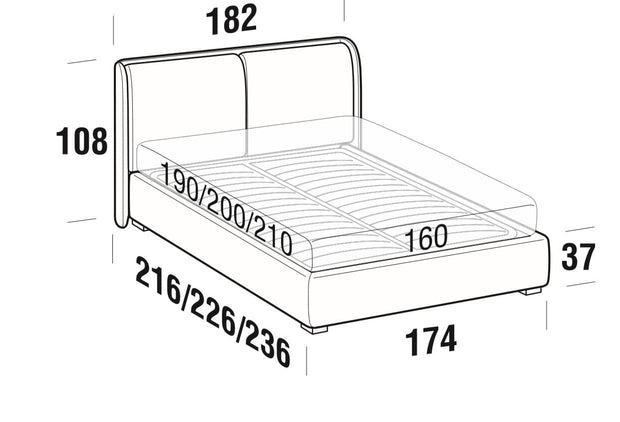 Letto matrimoniale con contenitore Winds Beige (7)