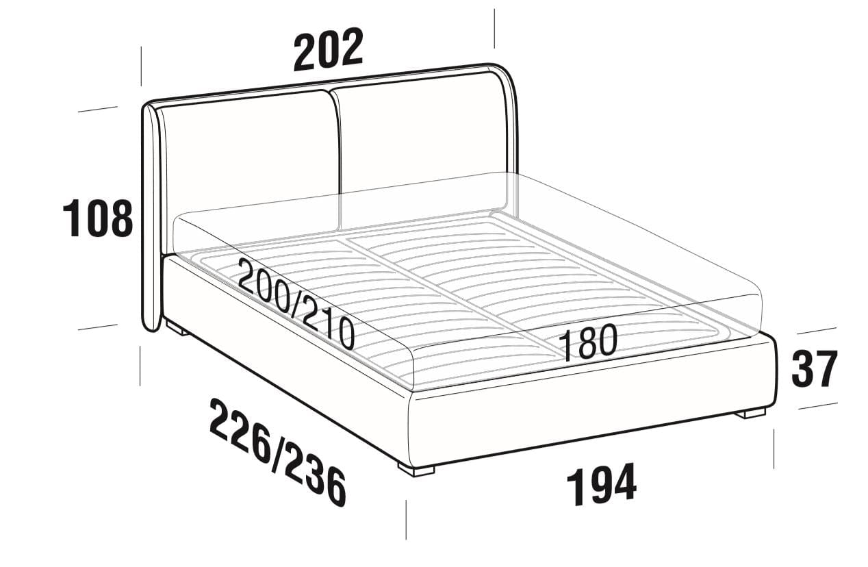Letto matrimoniale con contenitore Winds Beige (8)
