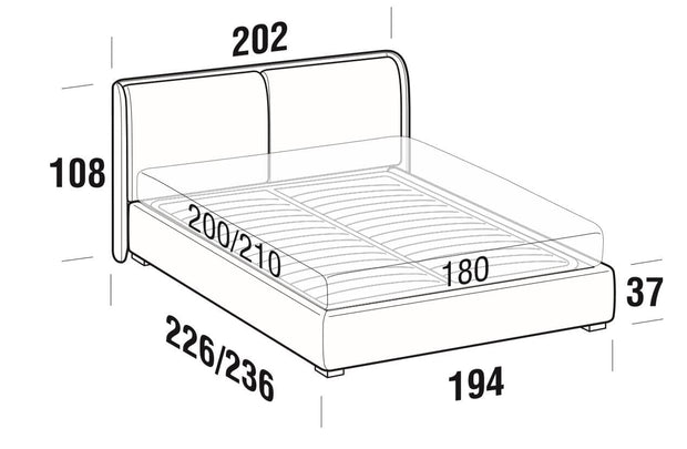 Letto matrimoniale con contenitore Winds Beige (8)