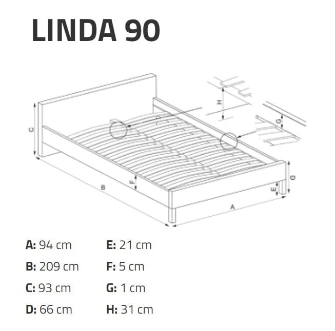 Halmar Letto matrimoniale in ferro Lindsey Nero