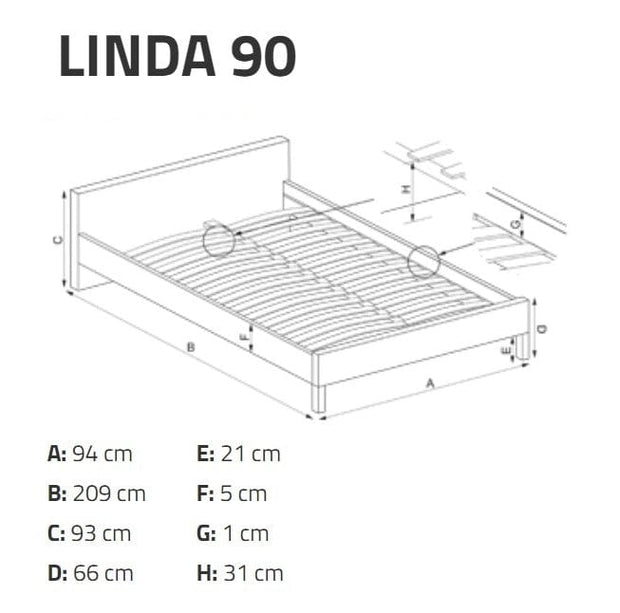 Halmar Letto matrimoniale in ferro Lindsey Nero