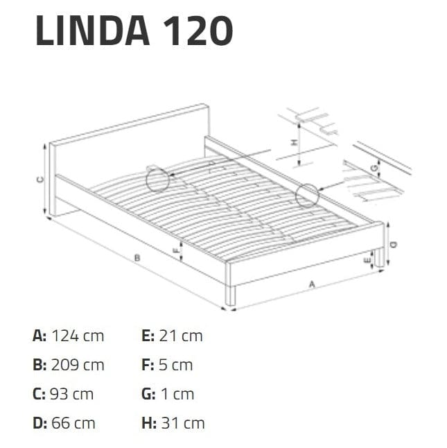 Halmar Letto matrimoniale in ferro Lindsey Nero