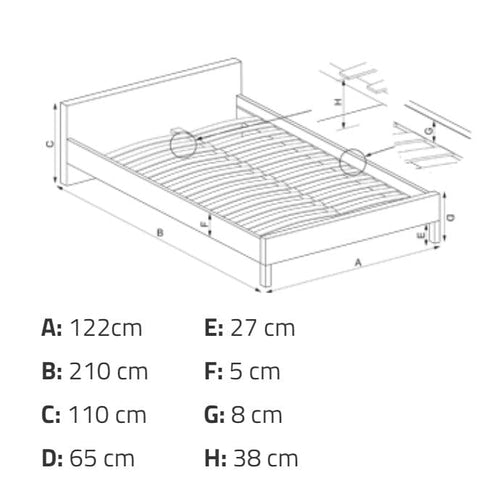 Letto matrimoniale in ferro Panamera Bianco (1)