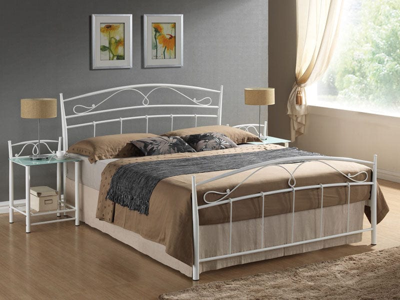 Letto matrimoniale in ferro Sigurd Bianco