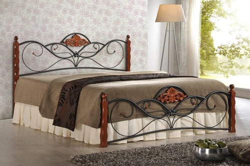 Letto matrimoniale in ferro Valente Ciliegio