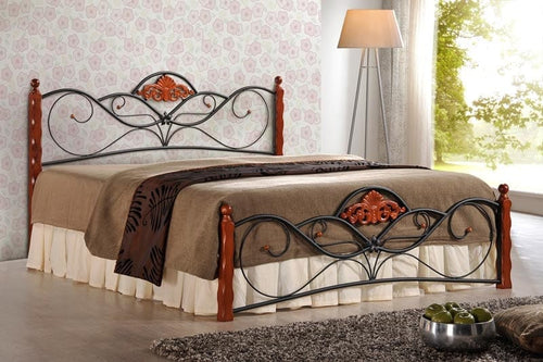 Letto matrimoniale in ferro Valente Ciliegio (1)