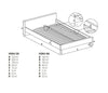 Letto matrimoniale in legno e ferro Vierannis Bianco e Nero (1)
