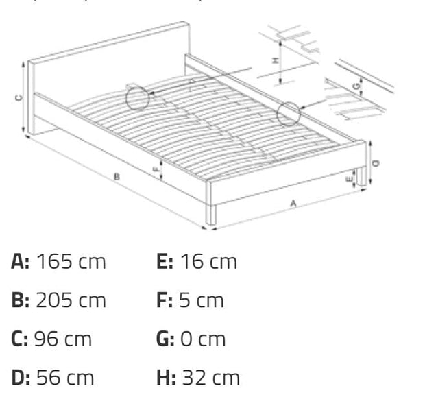 Letto matrimoniale in legno e ferro Violetani Nero (4)
