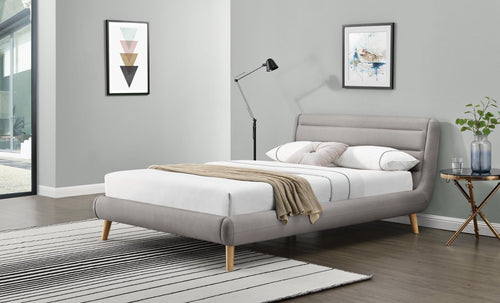 Letto matrimoniale in tessuto Elance Grigio & HLMP-PAT-TAP-ELANDA-LIGHT-GREY
