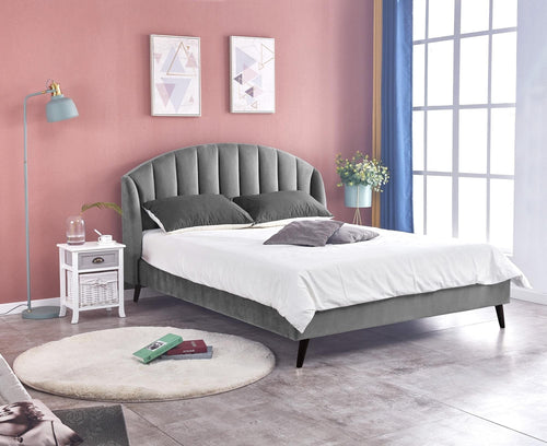 Letto matrimoniale in tessuto Yovanna Grigio & HLMP-PAT-TAP-YOVELLA-GREY