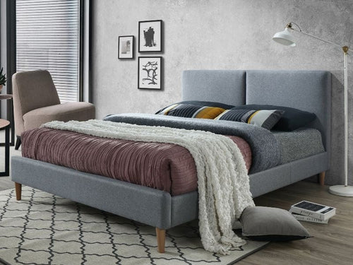 Letto matrimoniale in tessutto Acelin Grigio & SMP-PAT-ACOMA-GREY