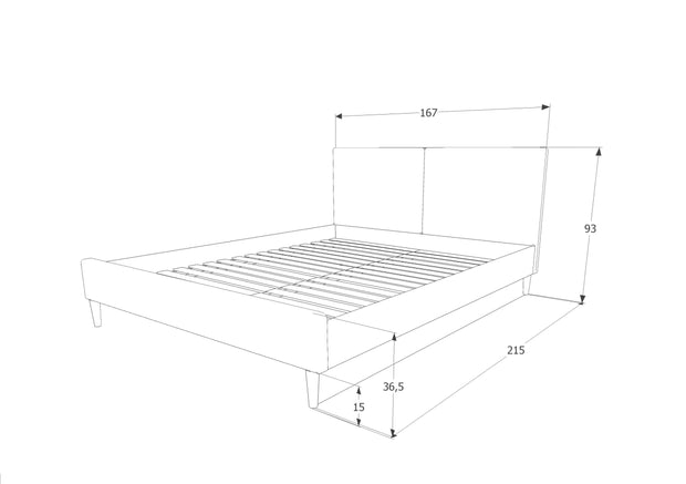 Letto matrimoniale in tessutto Acelin Grigio (3)