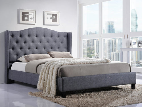 Letto matrimoniale in tessutto Annabelle Grigio