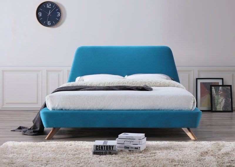 Letto matrimoniale in tessutto Galinda Turchese & SMP-PAT-TAP-STOFA-GANT-TURQUOISE