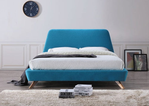 Letto matrimoniale in tessutto Galinda Turchese & SMP-PAT-TAP-STOFA-GANT-TURQUOISE