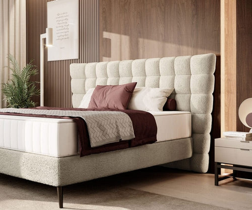 Letto matrimoniale in tessutto Infimo Crema (1)