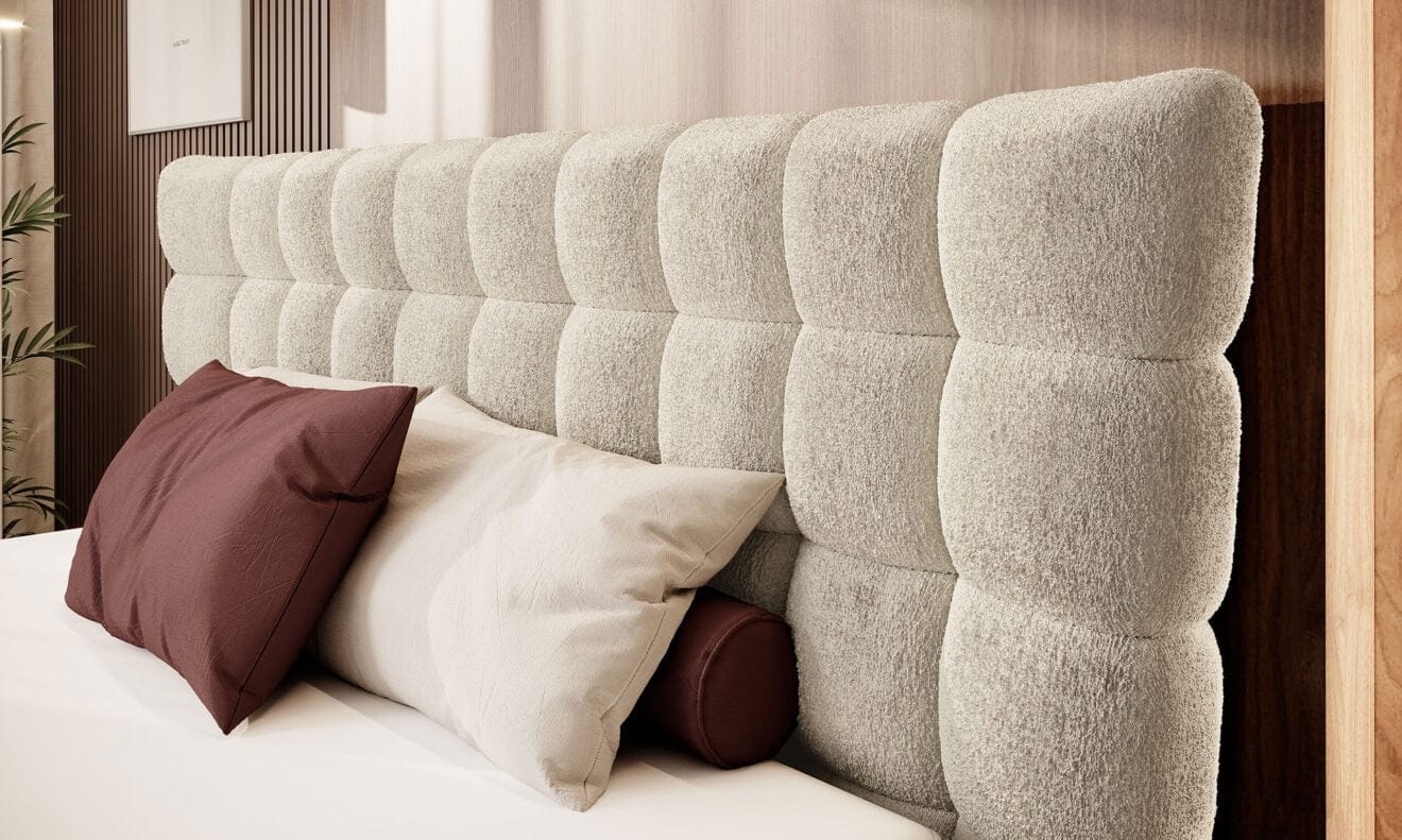 Letto matrimoniale in tessutto Infimo Crema (3)