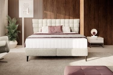 Letto matrimoniale in tessutto Infimo Crema (4)