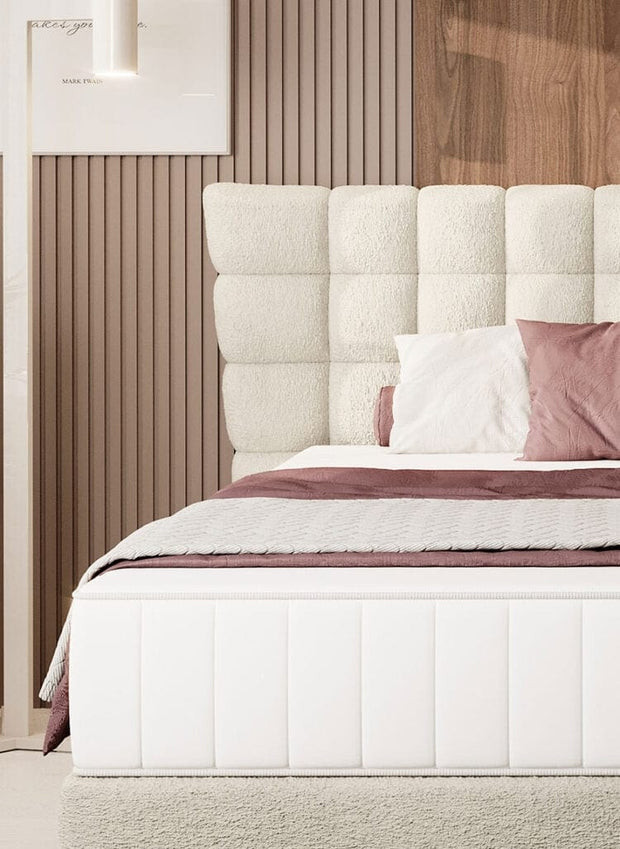 Letto matrimoniale in tessutto Infimo Crema (5)