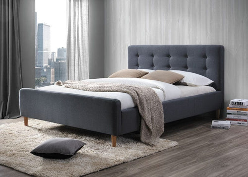 Letto matrimoniale in tessutto Pillar Grigio