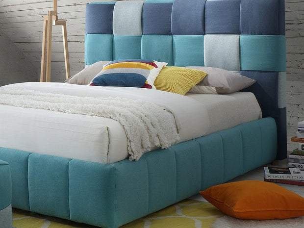 Letto matrimoniale in tessutto Santiago Blu (2)