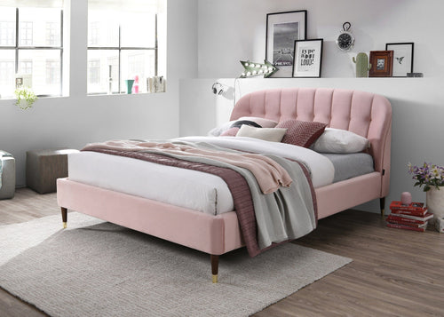 Letto matrimoniale in velluto Blush Rosa