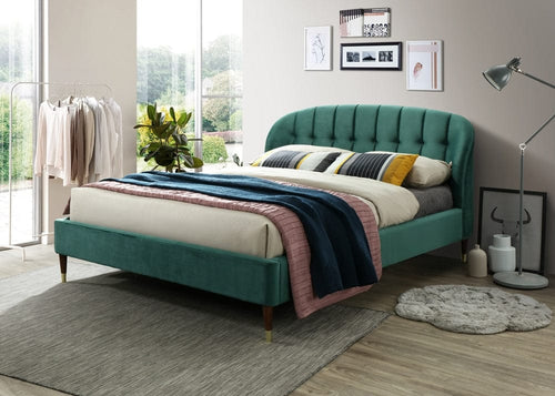 Letto matrimoniale in velluto Emerald Verde