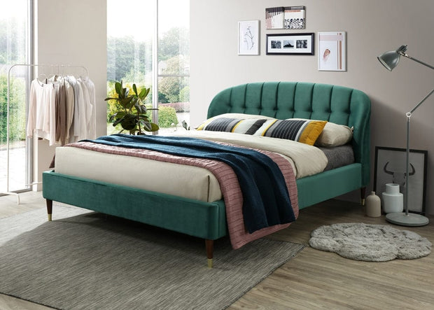 Letto matrimoniale in velluto Emerald Verde