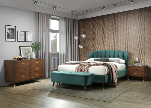 Letto matrimoniale in velluto Emerald Verde (1)