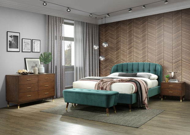 Letto matrimoniale in velluto Emerald Verde (1)