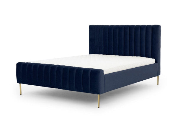 Letto matrimoniale in velluto Nicole Blu (1)