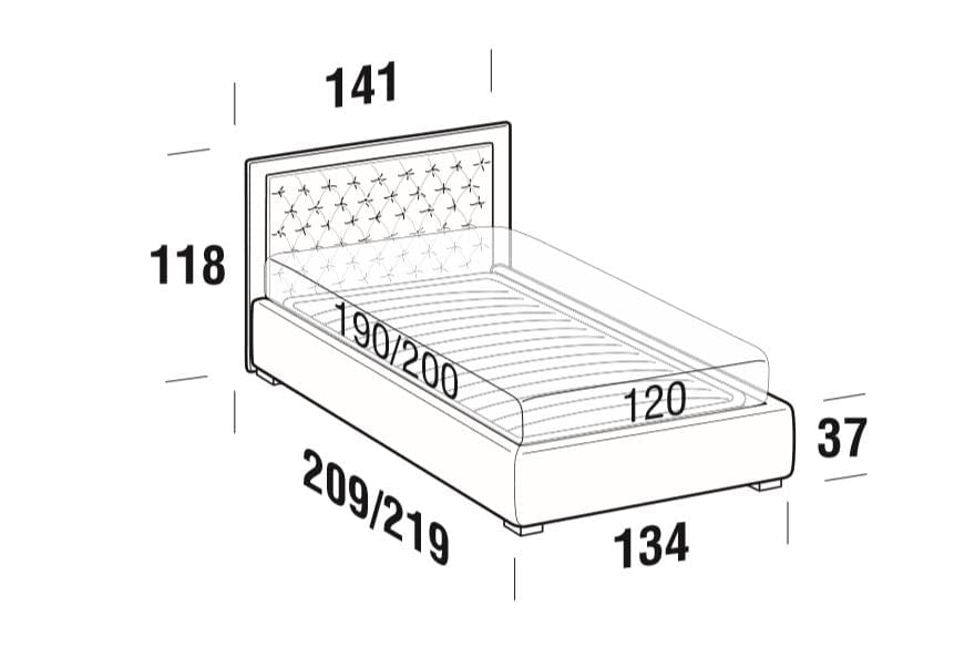 Letto matrimoniale Monetis Marrone (6)
