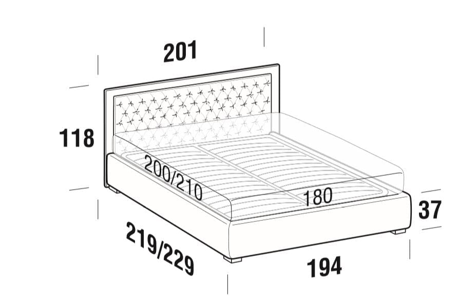 Letto matrimoniale Monetis Marrone (7)