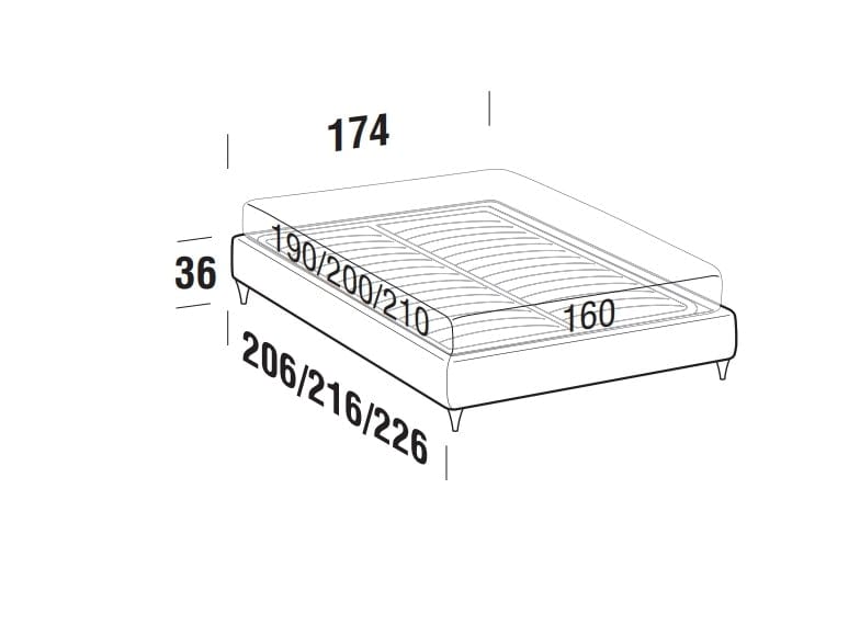 Letto matrimoniale Somieris Fly Grigio (5)
