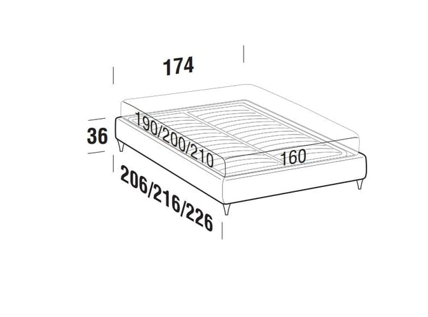 Letto matrimoniale Somieris Fly Grigio (5)