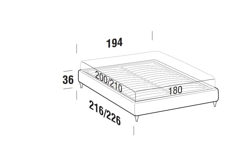 Letto matrimoniale Somieris Fly Grigio (6)