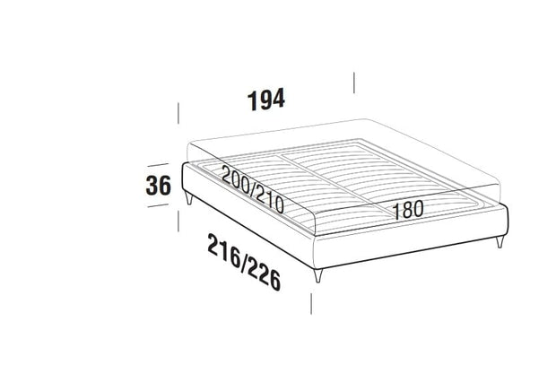 Letto matrimoniale Somieris Fly Grigio (6)