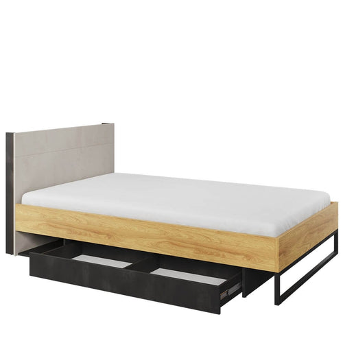 Letto per bambini/adolescenti a 1 cassetto e illuminazione LED Teen Flex TF17 Naturale, 120 x 200 cm (1)