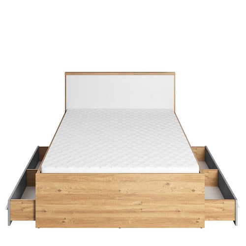 Letto per bambini/adolescenti a 2 cassetti Plano 10 Quercia, 120 x 200 cm (1)