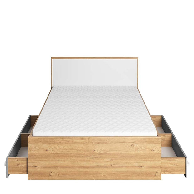 Letto per bambini/adolescenti a 2 cassetti Plano 10 Quercia, 120 x 200 cm (1)