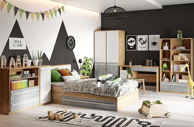 Letto per bambini/adolescenti a 2 cassetti Plano 10 Quercia, 120 x 200 cm (3)