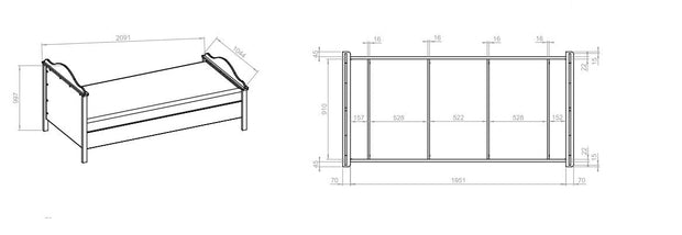 Letto per bambini/adolescenti Luna 08 Bianco, 90 x 200 cm (6)