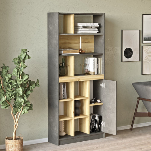 Libreria con 1 anta Luvio Alto LV20-KR Grigio (1)