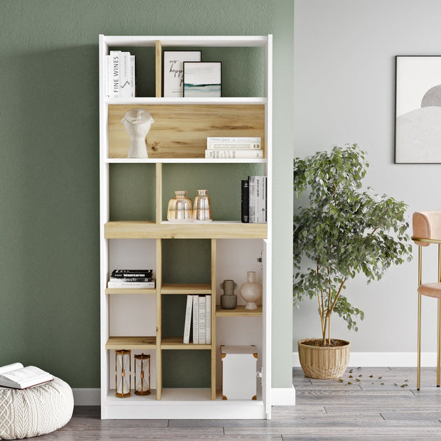 Libreria con 1 anta Luvio Alto LV20-WK Bianco (2)