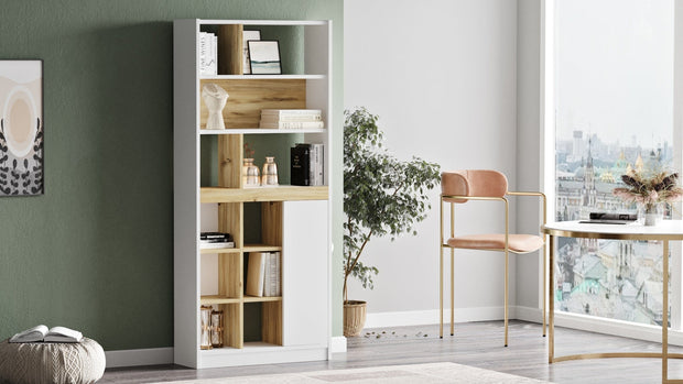 Libreria con 1 anta Luvio Alto LV20-WK Bianco (3)