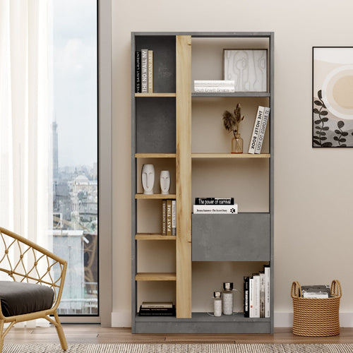 Libreria con 1 anta Luvio LV21-KR Grigio (1)