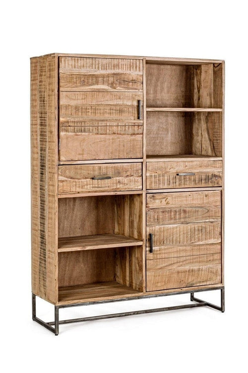 Libreria con 2 cassetti e 2 ante Elmer Naturale