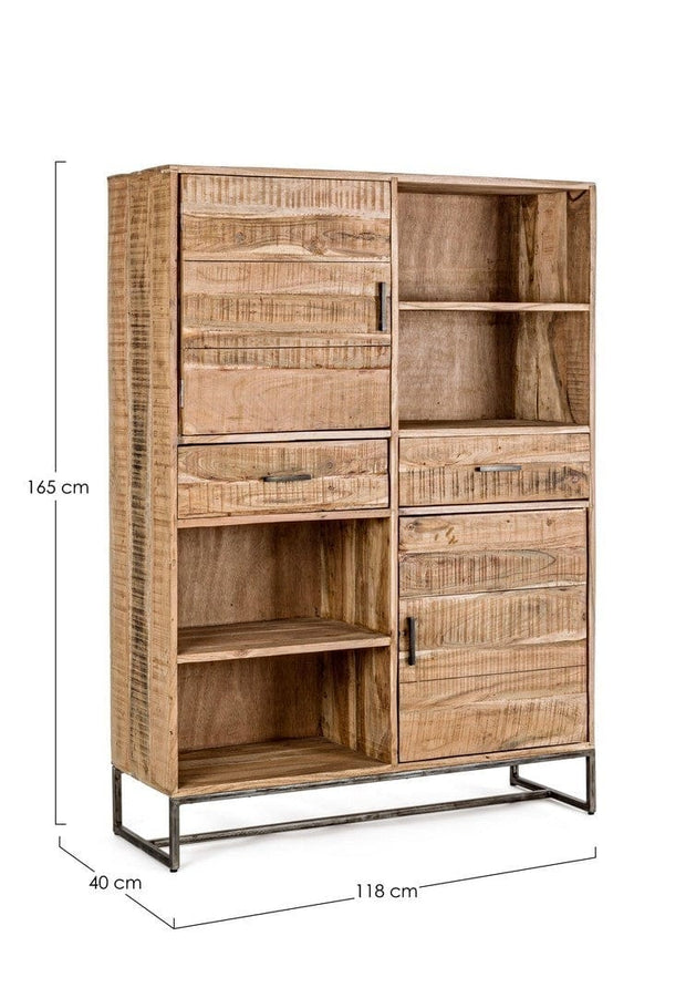 Libreria con 2 cassetti e 2 ante Elmer Naturale (6)